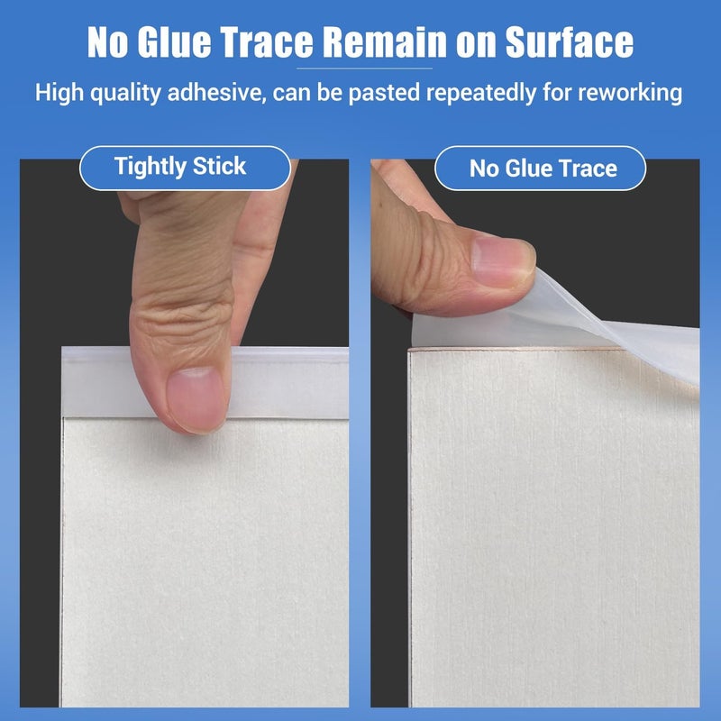 Protalwell Clear Rubber Edge Trim, Self-Adhesive Clear Rubber Edge Trim, Edge Protector for Plywood, Glasses or Flexi-Glass, Silicone Rubber Material, White Color, Fit 2"(50mm), Deep U Channel Edge Guard - Image 4